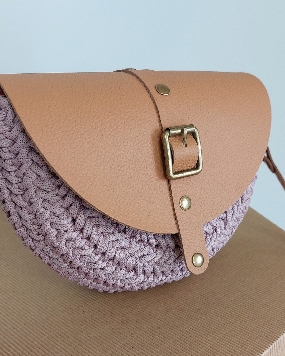 TOREBKA MIA – BRUDNY RÓŻ WYKOŃCZENIE BISZKOPT – PASEK REGULOWANY - obrazek 3