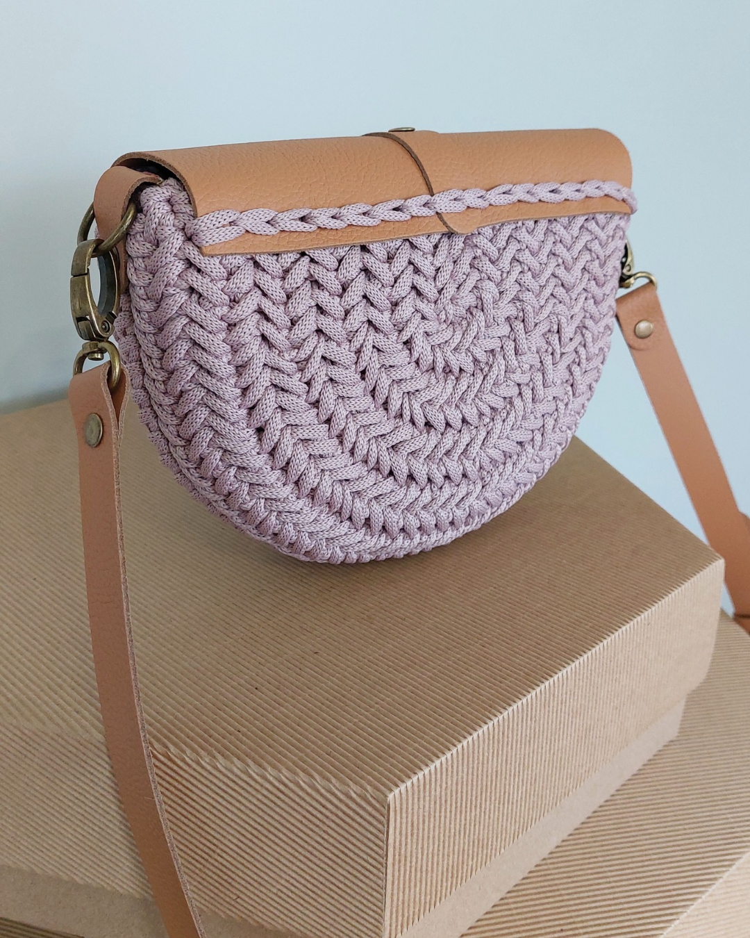 TOREBKA MIA – BRUDNY RÓŻ WYKOŃCZENIE BISZKOPT – PASEK REGULOWANY - obrazek 4