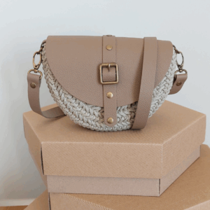 TOREBKA MIA – LNIANY WYKOŃCZENIE KAWA – PASEK REGULOWANY