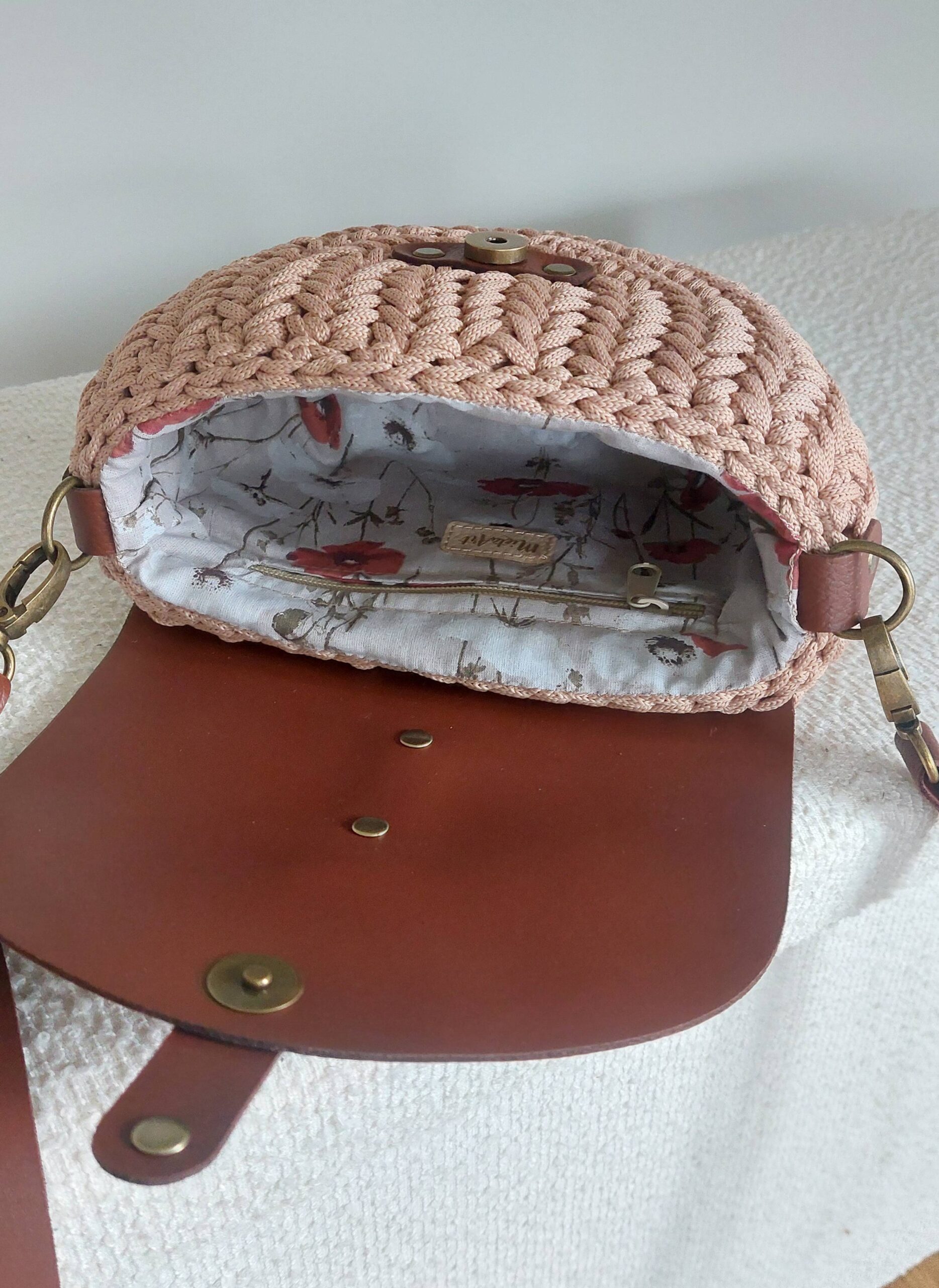 TOREBKA MIA SKÓRA NATURALNA CIEMNY BRĄZ SZNUREK CIASTECZKO – PASEK REGULOWANY - obrazek 3