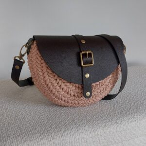 TOREBKA MIA SKÓRA NATURALNA CZEKOLADA SZNUREK CIASTECZKO – PASEK REGULOWANY